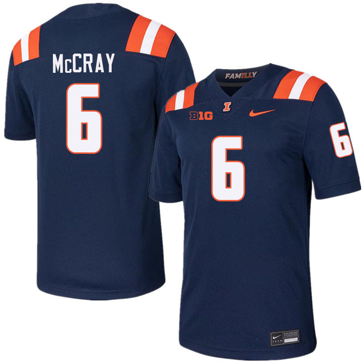 #6 Josh McCray Illinois Fighting Illini Football Jersey,Uniforms-Navy